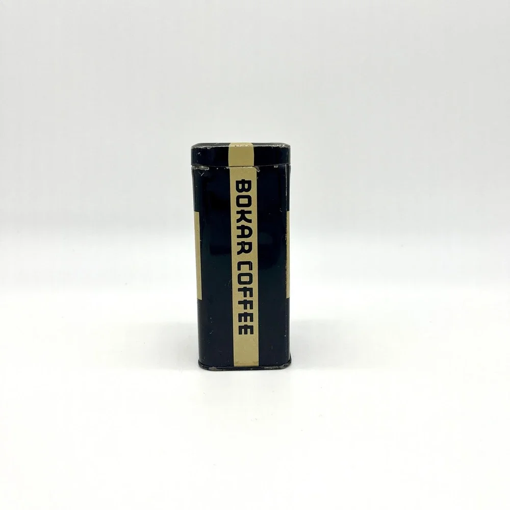 Bokar Coffee Tin Bank Freshly Roasted Ground‎ to Order Vintage Black Decor